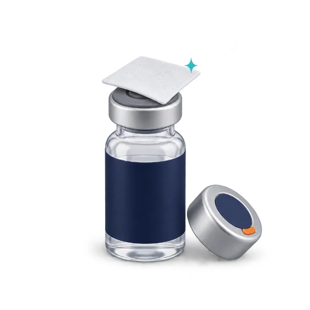 Vial with alcohol pad