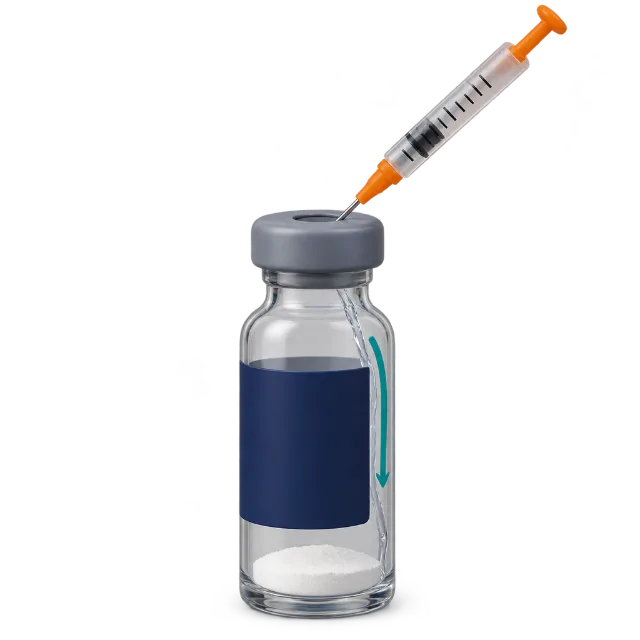 Adding water down the vial wall
